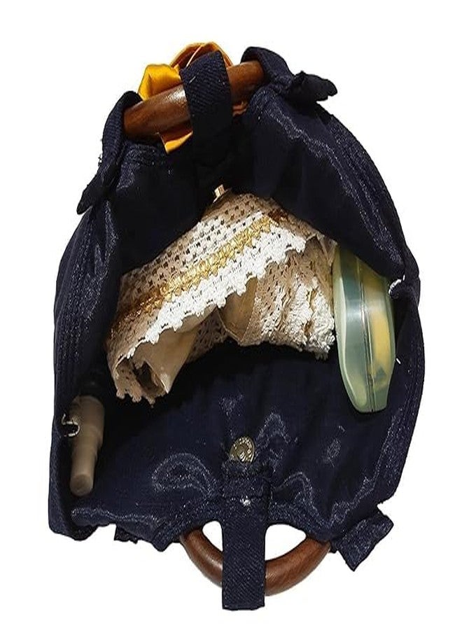 ATHZ handbags wooden handles Potli Bags with Handcrafted Bow Detail hand carry wristlets bags for women - Image 3